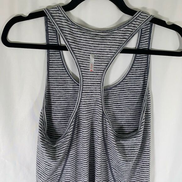 Zella Tank Top Women's Medium Grey Striped Round Neck Pullover Top - Picture 8 of 11